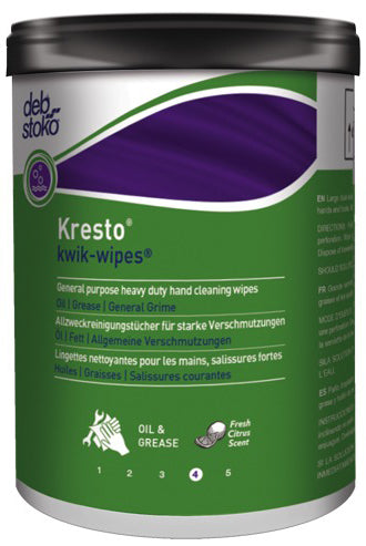 Kresto Kwik Wipes For Industrial Hand Cleaning (70 Count Canister)